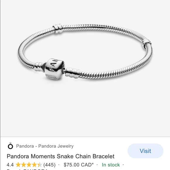Silver Pandora Moments Snake Chain Bracelet - Picture 5 of 5